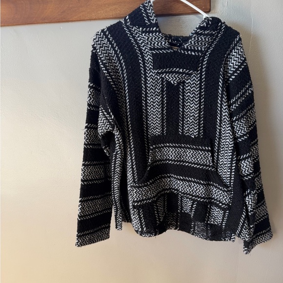 baja joe Jackets & Blazers - Black and White Women's Hooded Sweater